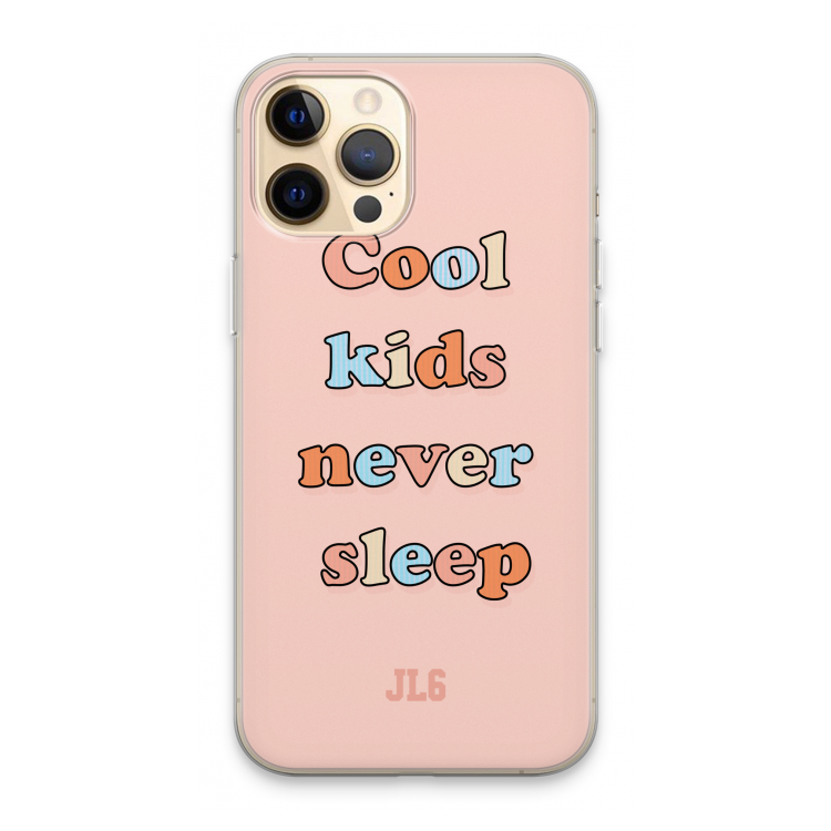 Cool Kids Never Sleep: iPhone 13 Pro Max Transparant Hoesje
