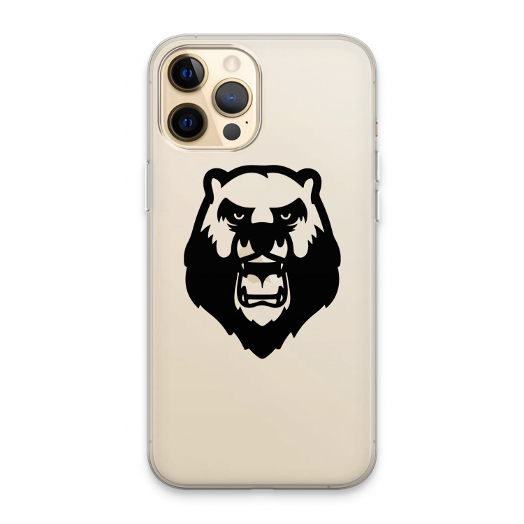 Angry Bear (black): iPhone 13 Pro Max Transparant Hoesje