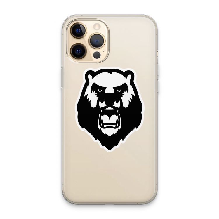 Angry Bear (white): iPhone 13 Pro Max Transparant Hoesje