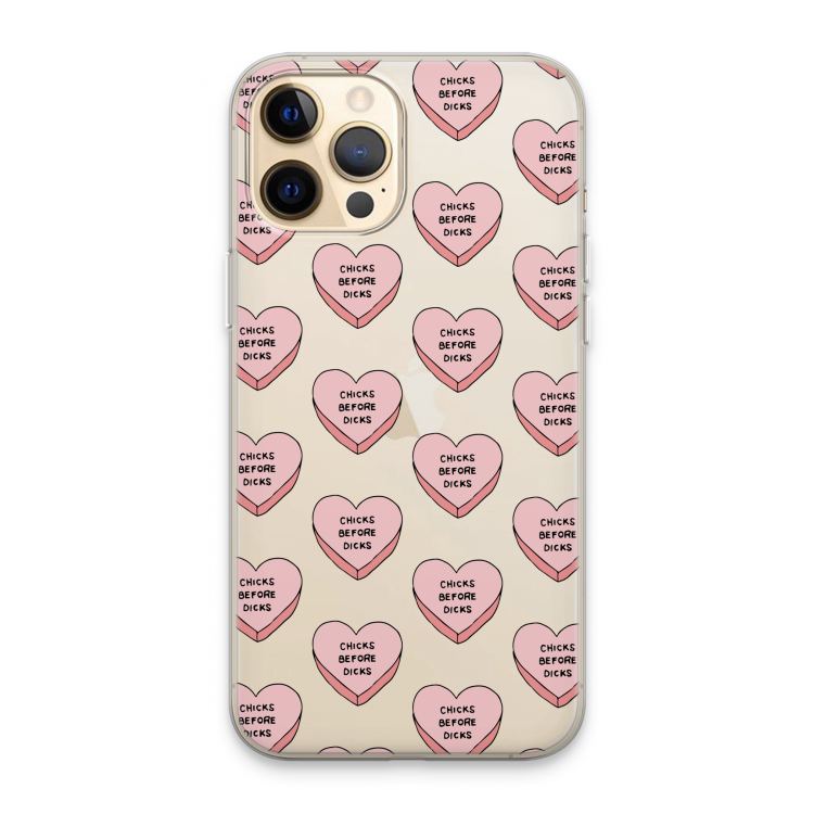 Chicks before dicks: iPhone 13 Pro Max Transparant Hoesje