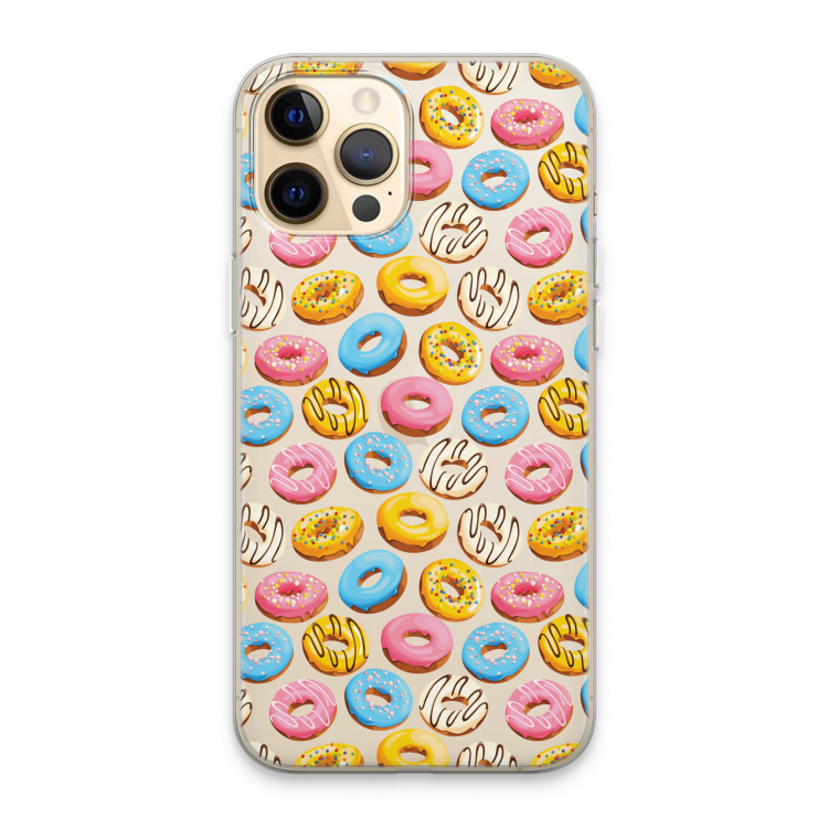 Pink donuts: iPhone 13 Pro Max Transparant Hoesje
