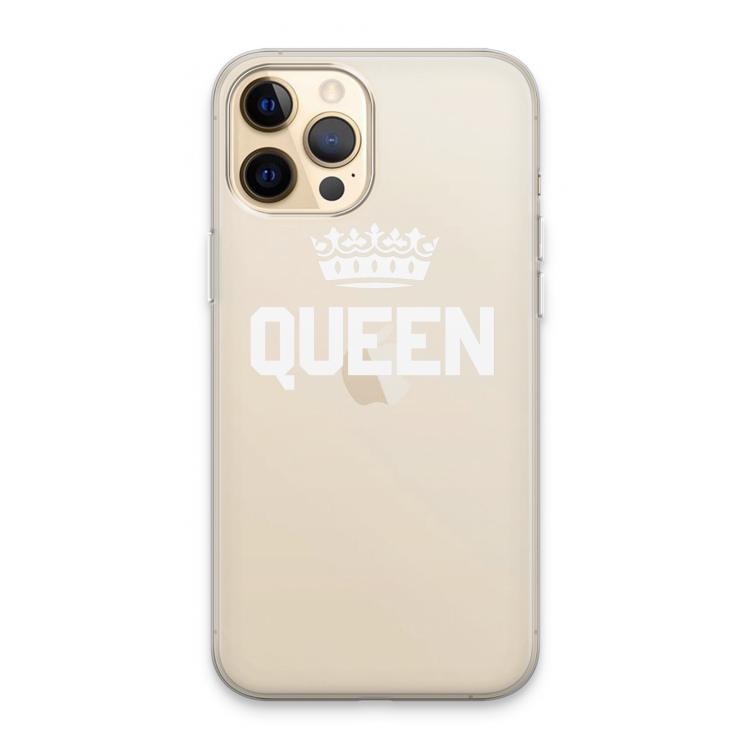 Queen zwart: iPhone 13 Pro Max Transparant Hoesje