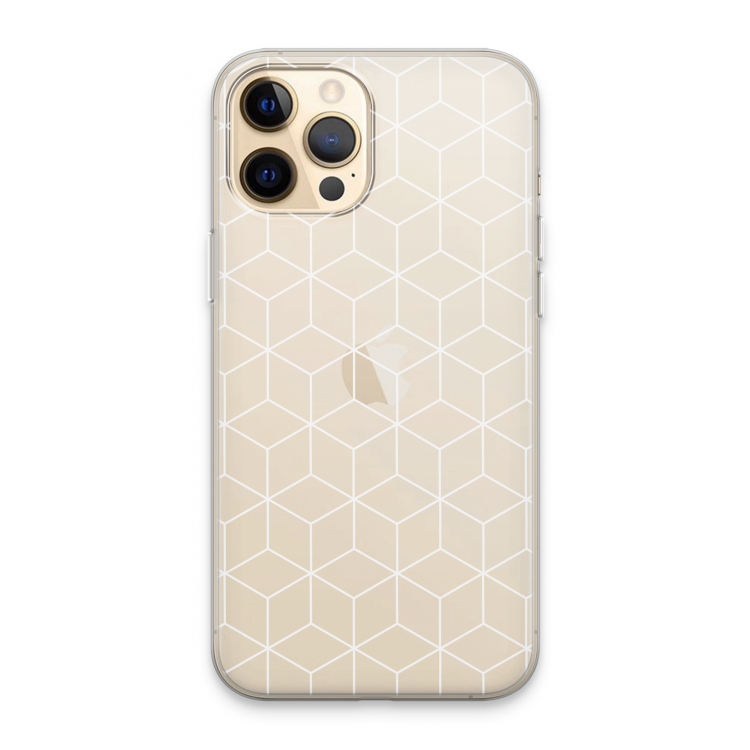 Zwart-witte kubussen: iPhone 13 Pro Max Transparant Hoesje
