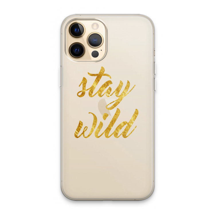 Stay wild: iPhone 13 Pro Max Transparant Hoesje
