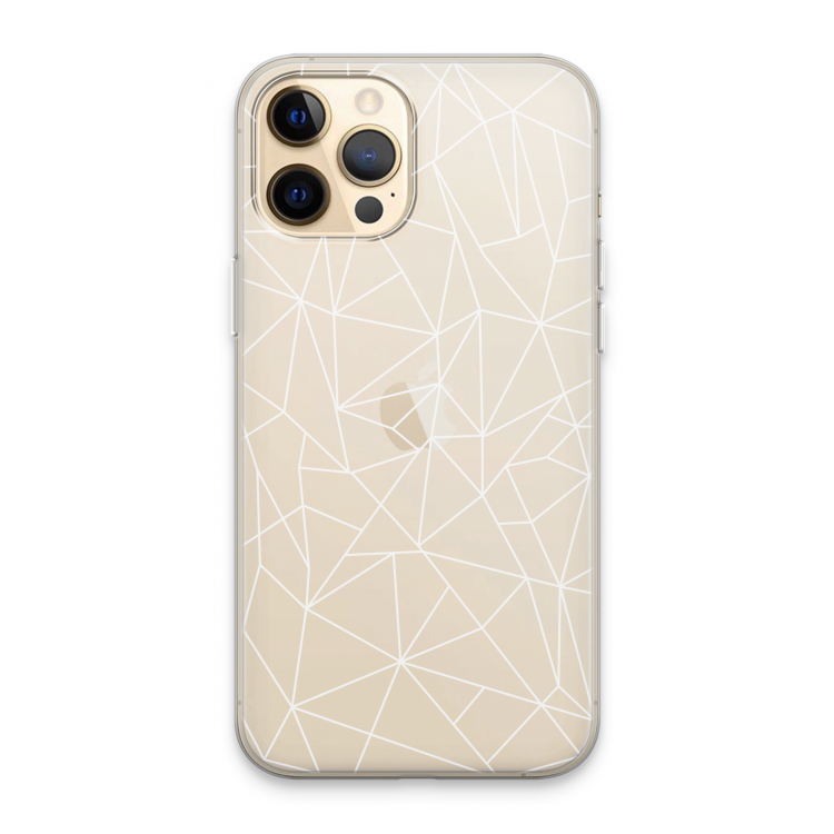Geometrische lijnen wit: iPhone 13 Pro Max Transparant Hoesje