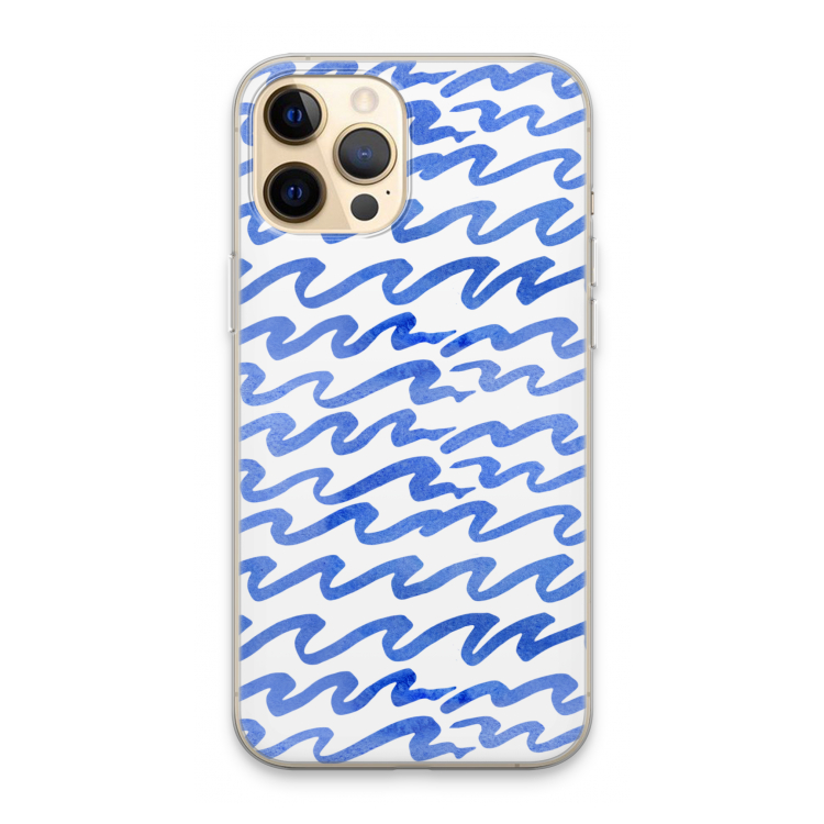 Blauwe golven: iPhone 13 Pro Max Transparant Hoesje