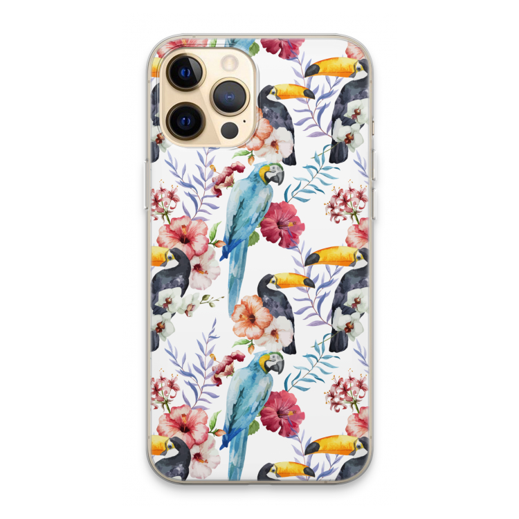 Bloemen tukan: iPhone 13 Pro Max Transparant Hoesje