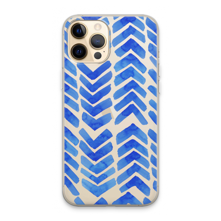 Blauwe pijlen: iPhone 13 Pro Max Transparant Hoesje