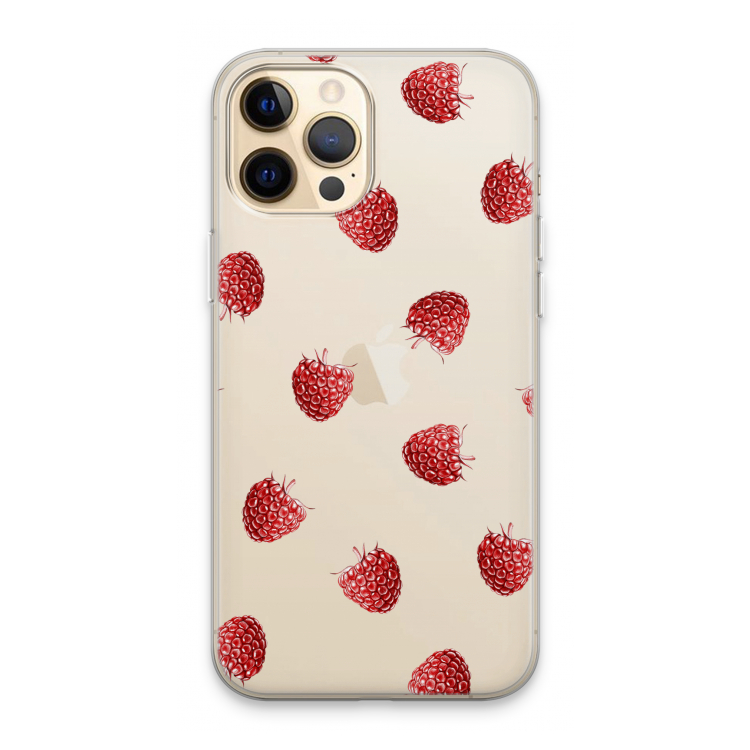 Framboosjes: iPhone 13 Pro Max Transparant Hoesje