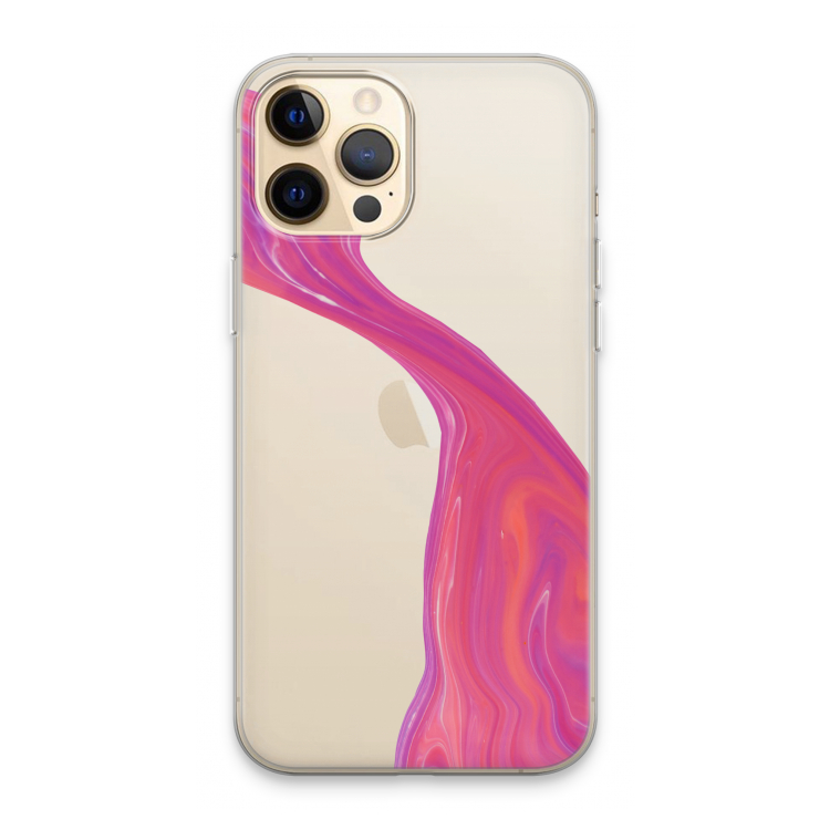 Paarse stroom: iPhone 13 Pro Max Transparant Hoesje