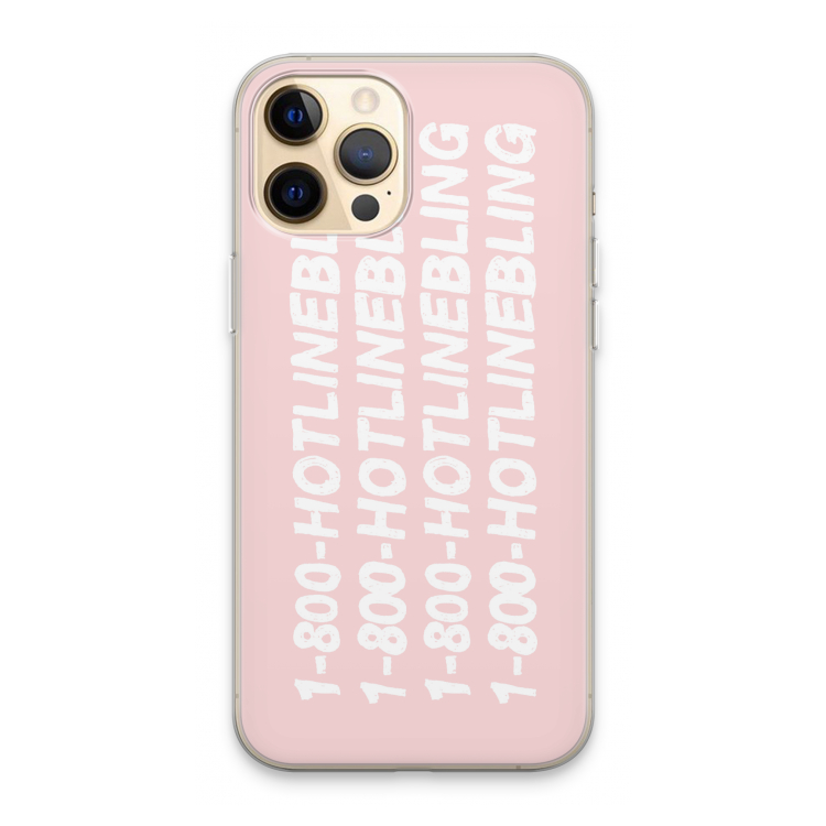 Hotline bling pink: iPhone 13 Pro Max Transparant Hoesje