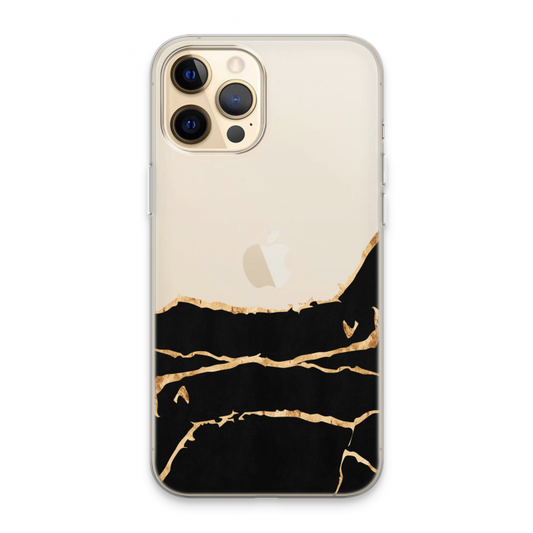 Gouden marmer: iPhone 13 Pro Max Transparant Hoesje