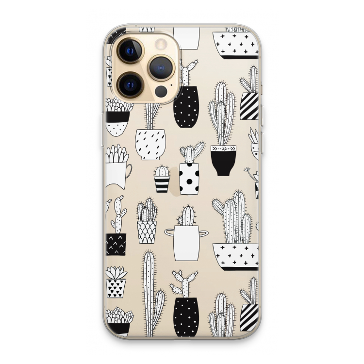 Cactusmotief: iPhone 13 Pro Max Transparant Hoesje