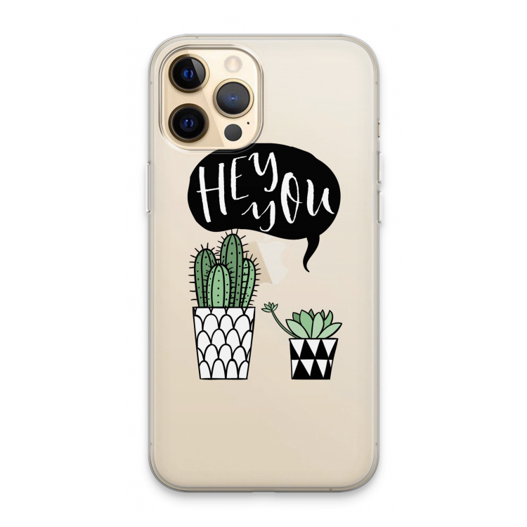 Hey you cactus: iPhone 13 Pro Max Transparant Hoesje