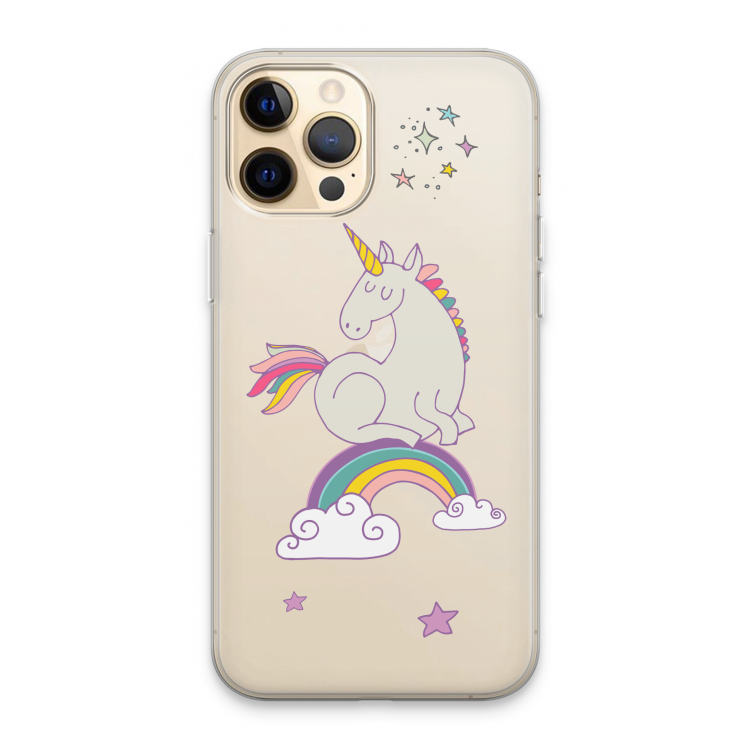 Regenboog eenhoorn: iPhone 13 Pro Max Transparant Hoesje
