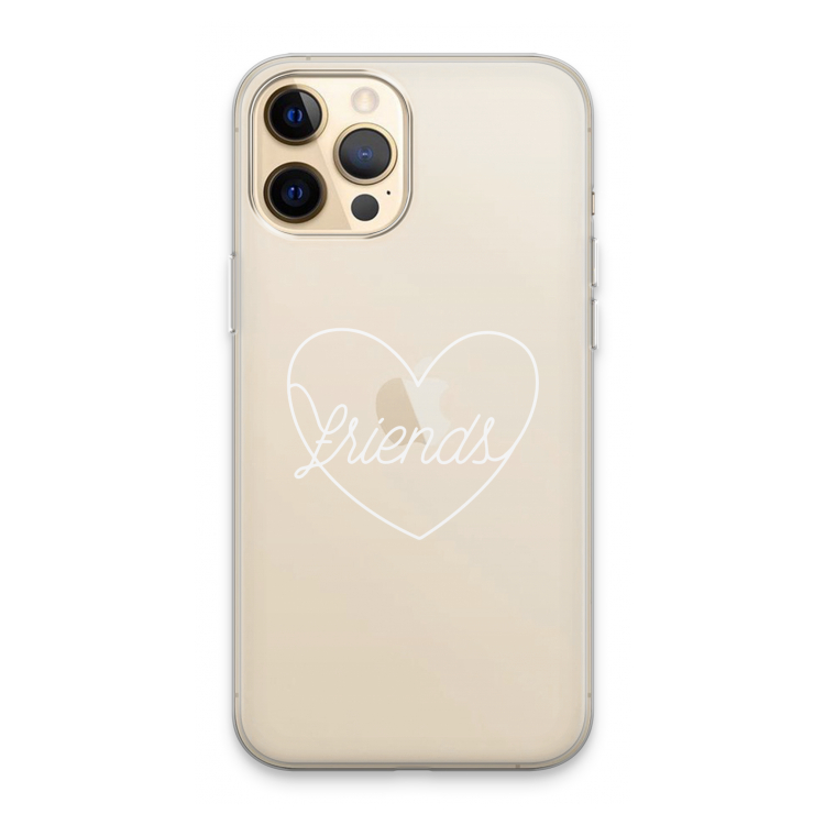 Friends heart pastel: iPhone 13 Pro Max Transparant Hoesje