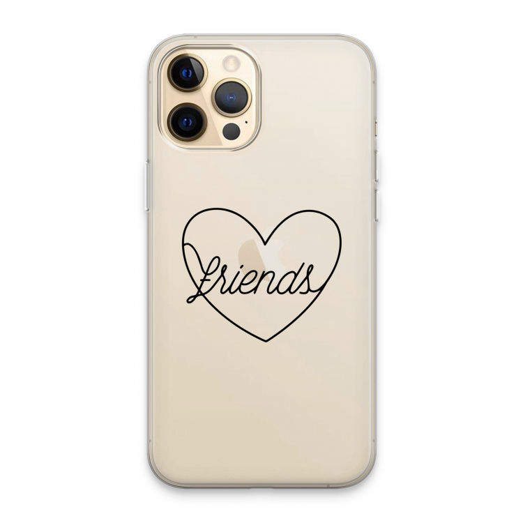 Friends heart black: iPhone 13 Pro Max Transparant Hoesje