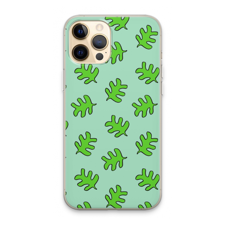 Groene blaadjes: iPhone 13 Pro Max Transparant Hoesje