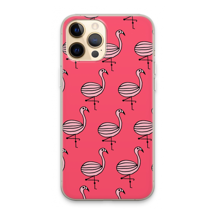 Flamingo: iPhone 13 Pro Max Transparant Hoesje