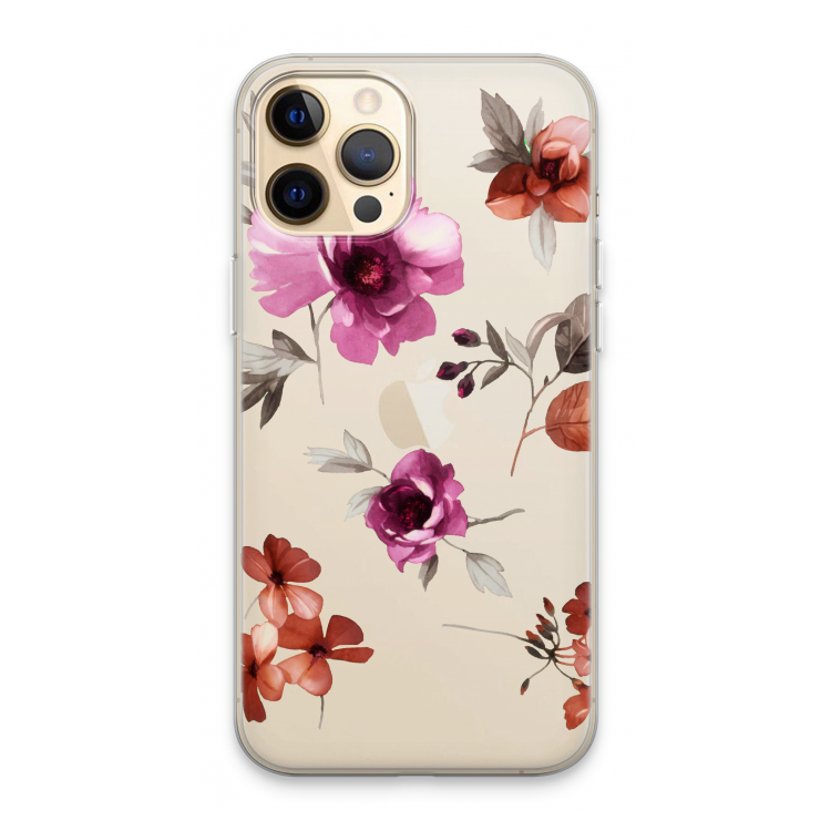 Geschilderde bloemen: iPhone 13 Pro Max Transparant Hoesje