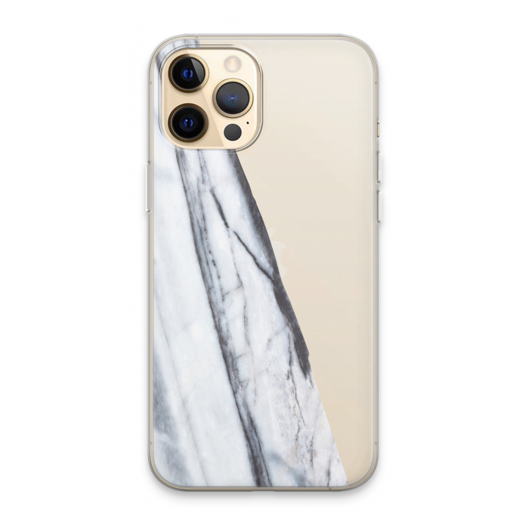 Gestreepte marmer: iPhone 13 Pro Max Transparant Hoesje