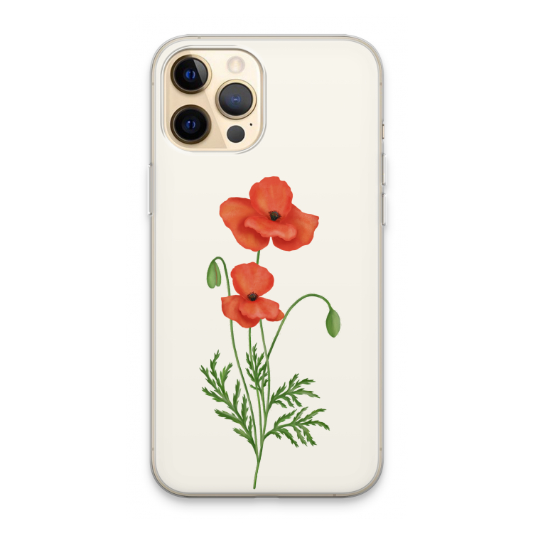 Red poppy: iPhone 13 Pro Max Transparant Hoesje