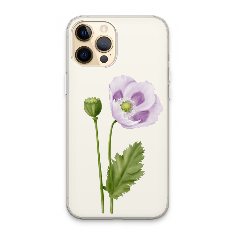 Purple poppy: iPhone 13 Pro Max Transparant Hoesje