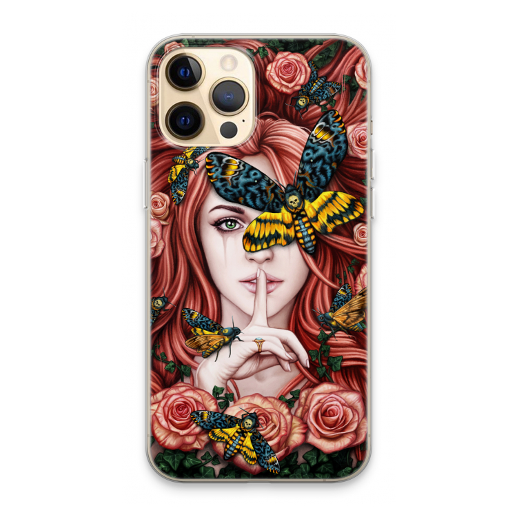 Lady Moth: iPhone 13 Pro Max Transparant Hoesje