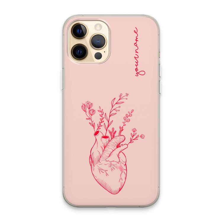 Blooming Heart: iPhone 13 Pro Max Transparant Hoesje