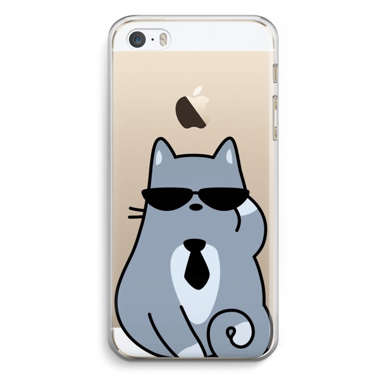 Cool cat: iPhone 5 / 5S / SE Transparant Hoesje