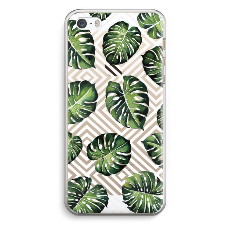 Geometrische jungle: iPhone 5 / 5S / SE Transparant Hoesje