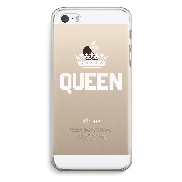Queen zwart: iPhone 5 / 5S / SE Transparant Hoesje