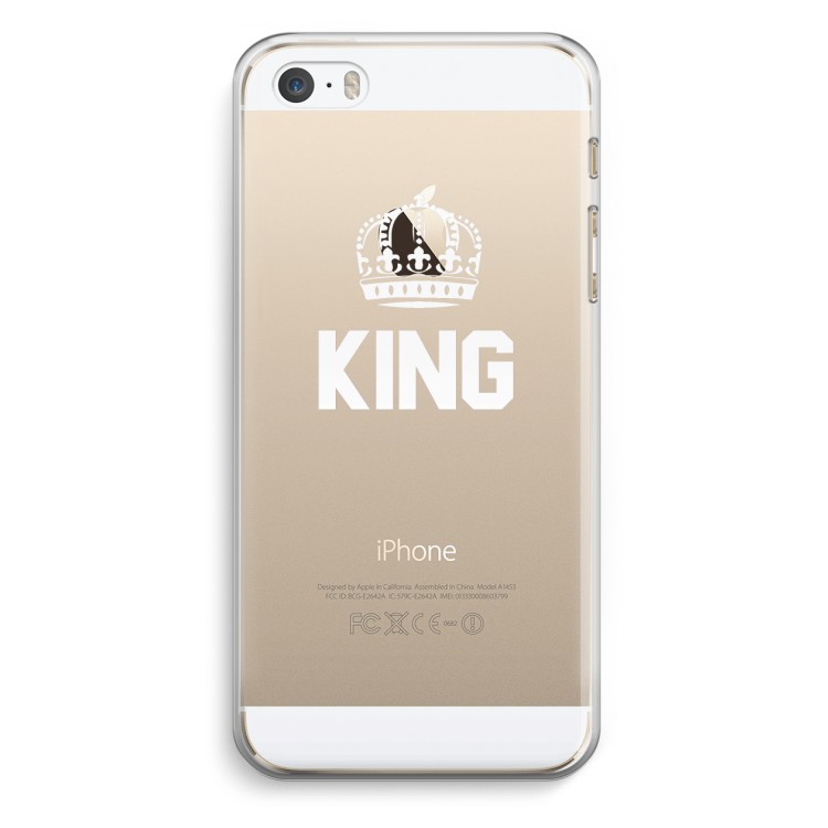 King zwart: iPhone 5 / 5S / SE Transparant Hoesje