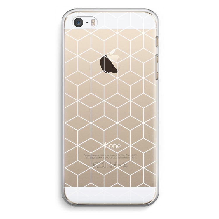 Zwart-witte kubussen: iPhone 5 / 5S / SE Transparant Hoesje