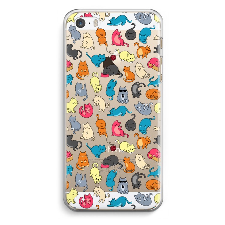 Kleurrijke katten: iPhone 5 / 5S / SE Transparant Hoesje