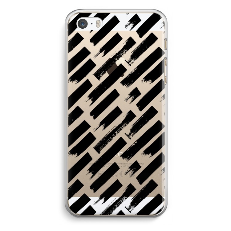 Zwarte vegen: iPhone 5 / 5S / SE Transparant Hoesje