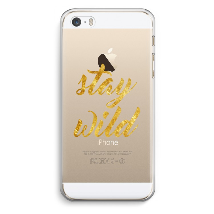 Stay wild: iPhone 5 / 5S / SE Transparant Hoesje
