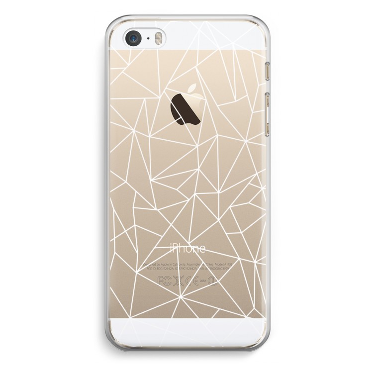 Geometrische lijnen wit: iPhone 5 / 5S / SE Transparant Hoesje