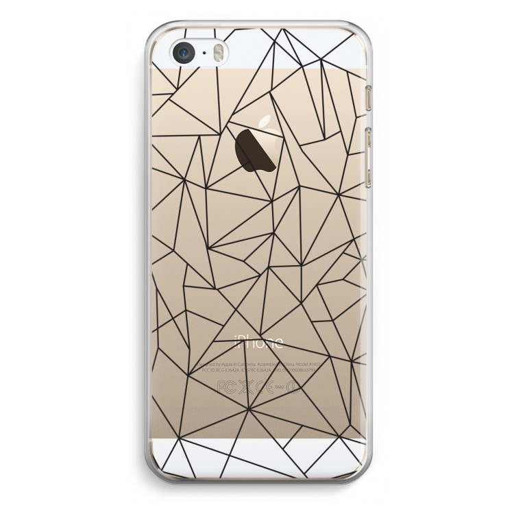 Geometrische lijnen zwart: iPhone 5 / 5S / SE Transparant Hoesje