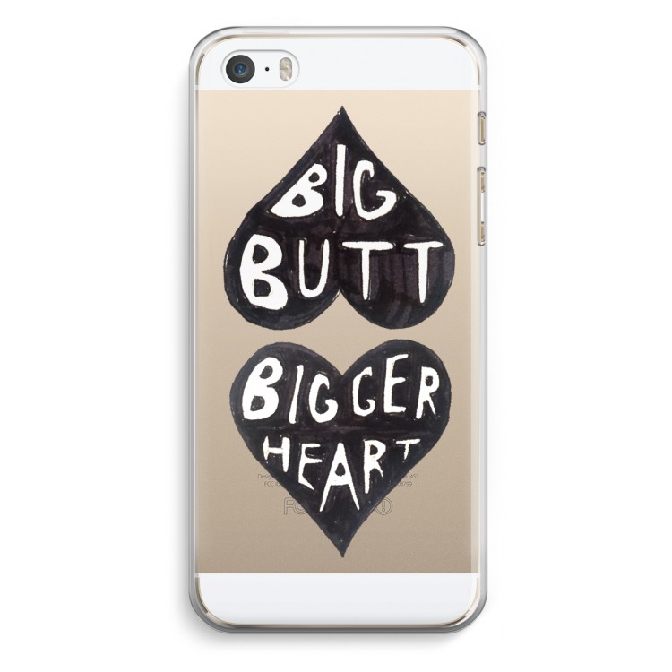 Big butt bigger heart: iPhone 5 / 5S / SE Transparant Hoesje