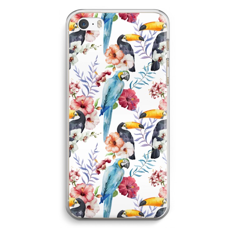 Bloemen tukan: iPhone 5 / 5S / SE Transparant Hoesje
