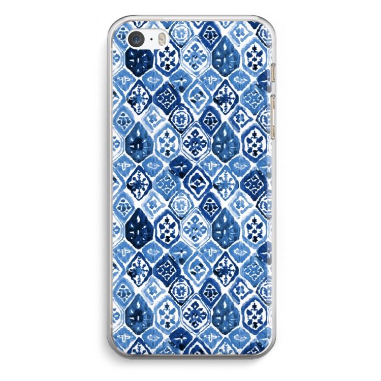 Blauw motief: iPhone 5 / 5S / SE Transparant Hoesje