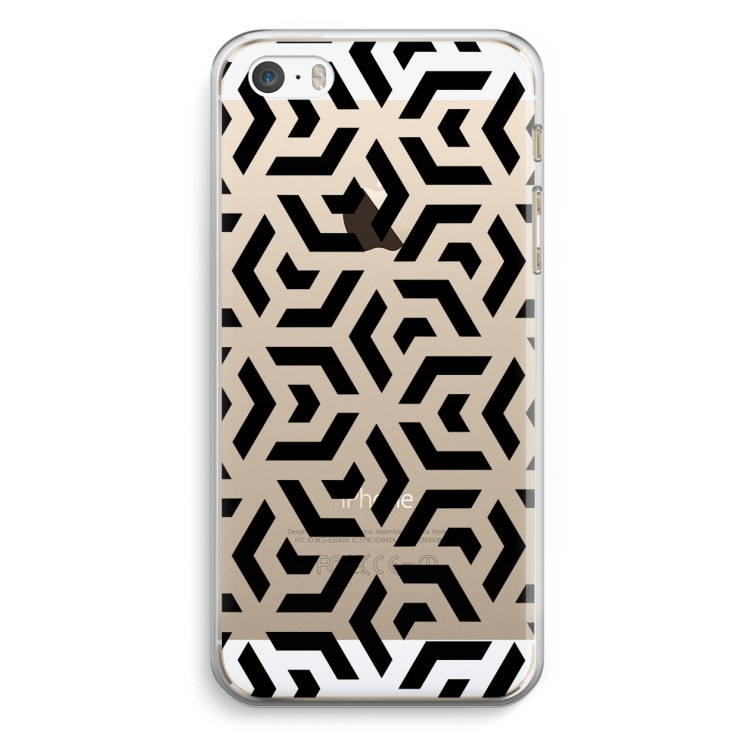 Crazy pattern: iPhone 5 / 5S / SE Transparant Hoesje