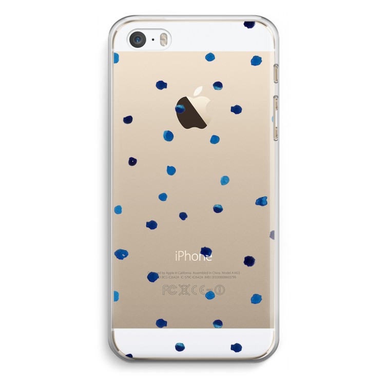 Blauwe stippen: iPhone 5 / 5S / SE Transparant Hoesje