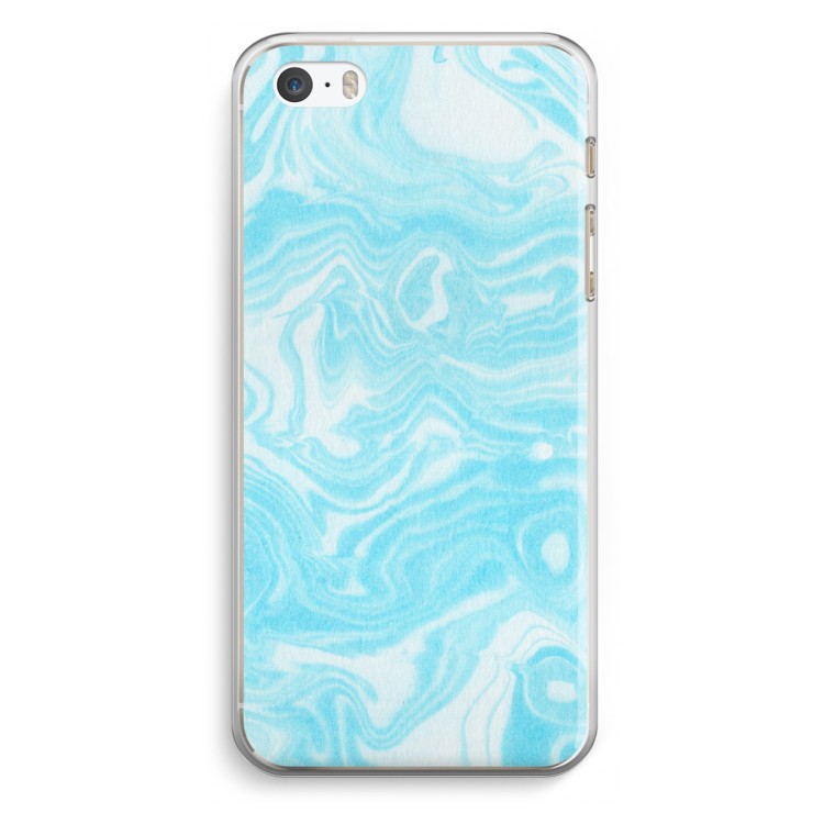 Waterverf blauw: iPhone 5 / 5S / SE Transparant Hoesje
