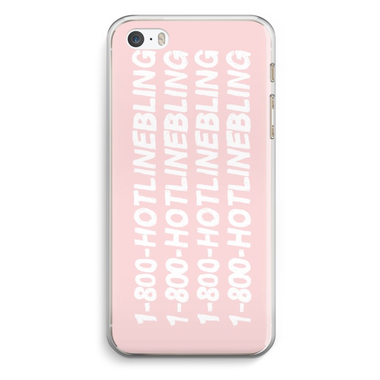 Hotline bling pink: iPhone 5 / 5S / SE Transparant Hoesje
