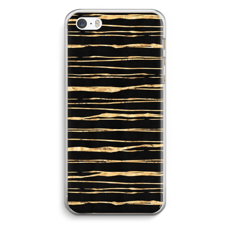 Gouden strepen: iPhone 5 / 5S / SE Transparant Hoesje