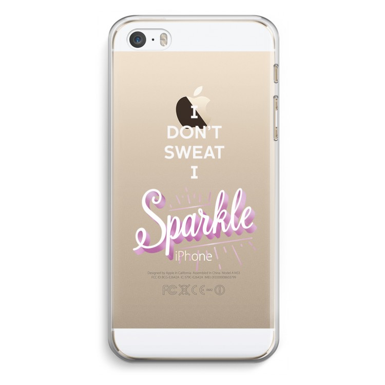 Sparkle quote: iPhone 5 / 5S / SE Transparant Hoesje