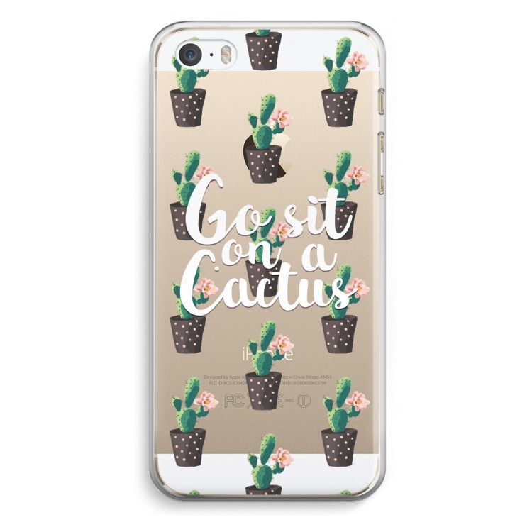 Cactus quote: iPhone 5 / 5S / SE Transparant Hoesje