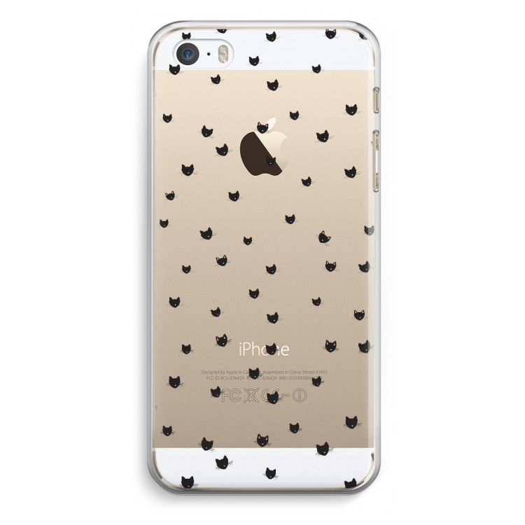 Kleine kattenkopjes: iPhone 5 / 5S / SE Transparant Hoesje